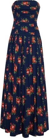 Cara Cara Montreal geplooide jurk met bloemenprint - Blauw