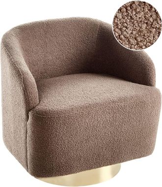 Beliani Sill&oacute;n Tela Marr&oacute;n