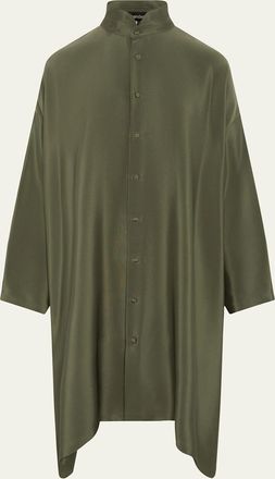 Eskandar Wide A-Line Silk Shirt