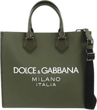 Dolce & Gabbana Pre-owned Nylon Leather Shoulder Bag - Dames - Vintage Schoudertas - Groen - ONE Size - Nylon - Vintage