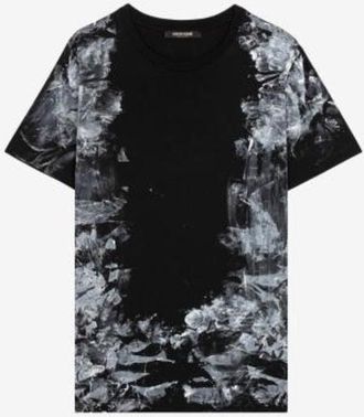 Roberto Cavalli Monochrome Print Cotton T-Shirt, Size X-Small