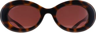 Gucci Round Womens Havana Brown Red GG2026S - One Size
