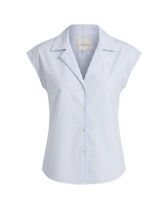 Le Marais Womens Hampton Cap Sleeve Shirt In Blue