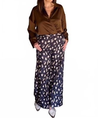 Glam Savannah Chic Wide Leg Pants In Navy