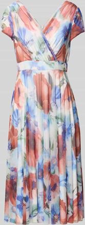 Vera Mont Cocktailkleid mit V-Ausschnitt in Blau, Gr&ouml;&szlig;e 36