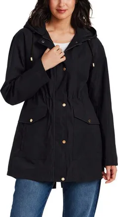Gallery Water Resistant Rain Coat in Black at Nordstrom, Size X-Large