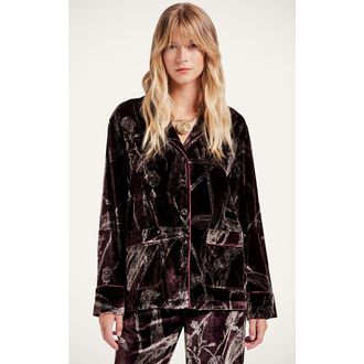 La DoubleJ Pajama Shirt in Bamboo Burgundy at Nordstrom, Size X-Large