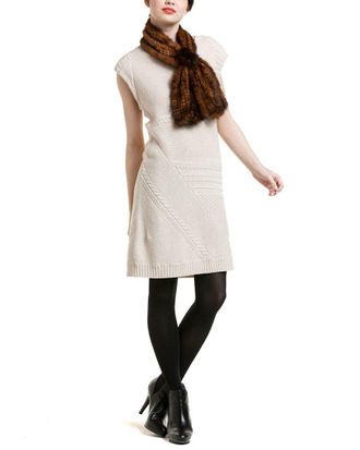 La Fiorentina Whiskey Mink Muffler With Rosette