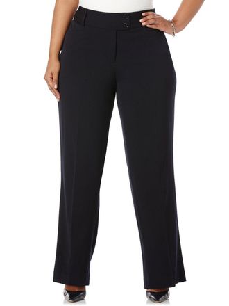 Rafaella womensRafaella Womens Curvy Fit Gabardine Pant Dress Pants - Blue - 16W