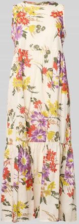 Emme Midikleid mit Rundhalsausschnitt Modell TABARIN in Offwhite, Gr&ouml;&szlig;e 34