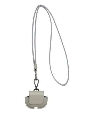 Giorgio Armani neck-strap leather earphone case - men - Leather - One Size - Neutrals