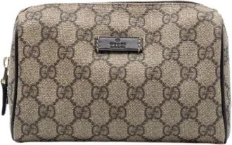 Gucci Pre-owned Bags, female, Beige, Size: ONE SIZE Pre-owned Coated Canvas Pouch