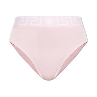 Versace Bottoms, female, Pink, Size: 2XL Cotton-Jersey High-Waist Briefs