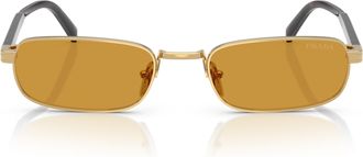 Prada 0pr B54s Amber-Tinted Rectangular Sunglasses