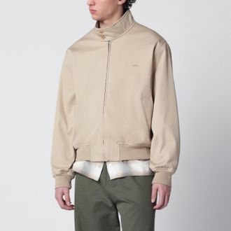 A.P.C. Beige Cotton Zip Up Jacket