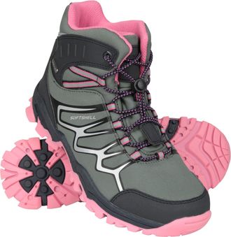 Mountain Warehouse Soft-shell Kids Boots - Lightweight, Durable & Breathable Synthetic Upper with Mesh Lining & Good Grip - For Spring Summer, Travel & Outdoors Dark Kha