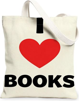 Generic Heart Canvas Tote Bags, Cute Heart Pattern Reusable Grocery Bags, Summer Chic Lightweight Washable Shoulder Strap Canvas Fo, White, 13x15 Inch