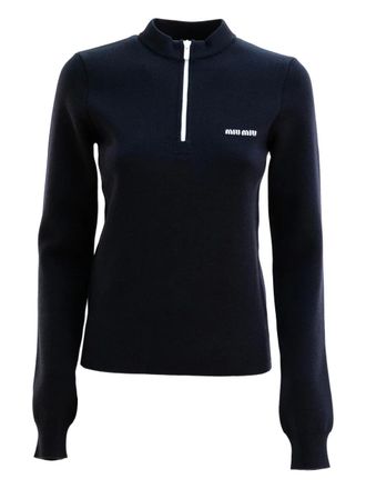 Miu Miu zip sweater - Blu
