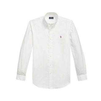 Ralph Lauren Casual Shirts, male, White, Size: 2XL Custom Fit Oxford Shirt