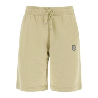 Maison Kitsun&eacute; Shorts Jogging Oversize con Toppa Audace Volpe - - Shorts - Uomo - Beige - S