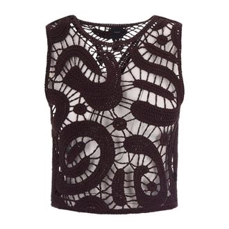 Pinko Sleeveless Tops, female, Brown, Size: XS Sleeveless Tops