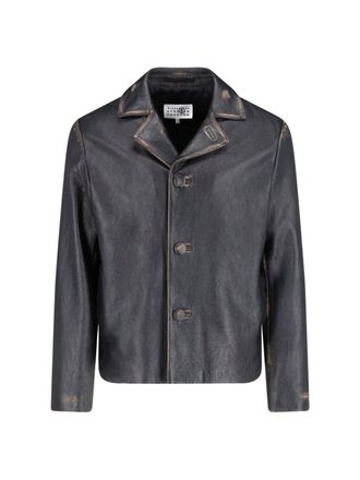 Maison Margiela Giacca In Pelle Anticata