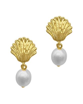Adornia Adornia 14K Plated 4Mm Pearl Drop Earrings