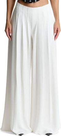 Naked Wardrobe Pleated Wide Leg Pants in White at Nordstrom, Size X-Large