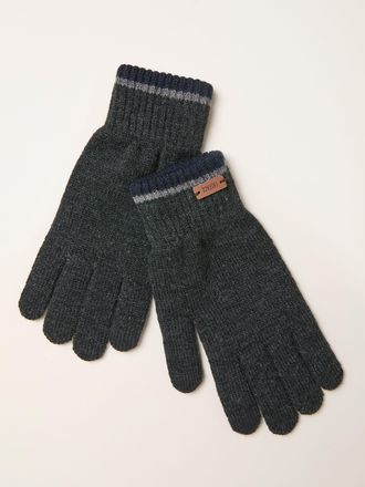Fat Face FatFace Lewis Charcoal Grey Touch Screen Gloves