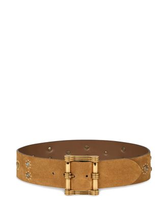 Etro studded suede belt - Neutrals