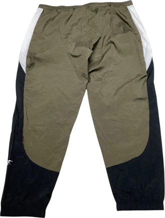 Reebok Mens Reebok Training Pants Army Green Colorblock Elastic Waist FTS1039