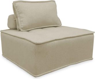 Sweeek Módulo para sofá modular en tela lisa, 1 plaza, beige