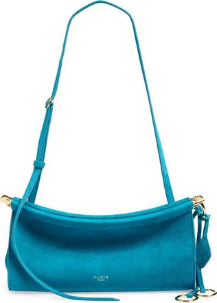 Alaia Small Le Click East/West Suede Shoulder Bag in Turquoise at Nordstrom