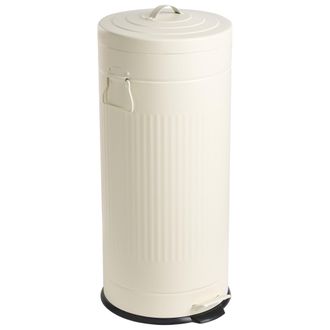 Beliani Cubo De Basura Moderno Con Pedal Y Tapa Para Cocina De Hierro Con Recubrimiento En Polvo Material Sint&eacute;tico Beige Ecoaura