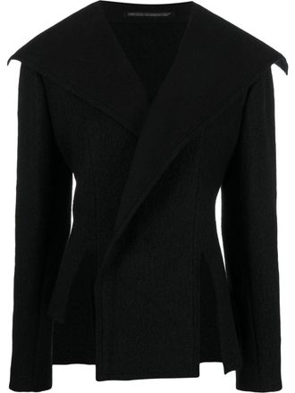 Yohji Yamamoto Jack met gespleten detail - Zwart