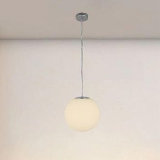 Trade Shop Trade Shop - Copy Of Lampadario A Sospensione Argento Con 2 Sfere In Vetro Bianco Attacco G9 E27 33498