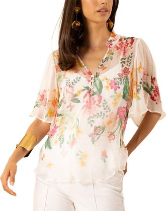 Hale Bob Hale Bob Noemi Short Sleeve Silk Top