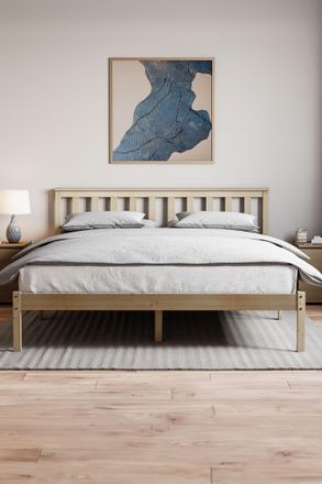 Home Discount Vida Designs Milan King Size Wooden Bed Frame Low Foot 820 x 1595 x 2050 mm in Brown