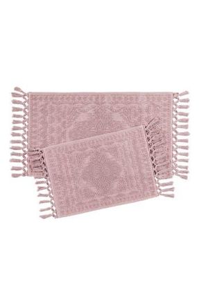 French Connection Nellore Fringe 2-Piece Bath Rug in Dusty Pink at Nordstrom Rack