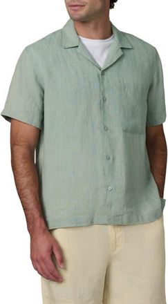 Joe's Slub Cotton Camp Shirt in Green at Nordstrom, Size Xx-Large