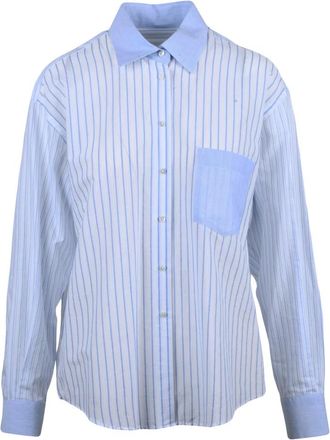 Xacus Dames, Blouses & Shirts, Blauw, Maat: L Katoen