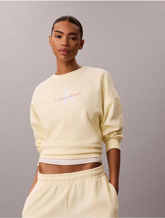Calvin Klein Jeans Calvin Klein Womens Monologo Fleece Relaxed Sweatshirt - Yellow - XL