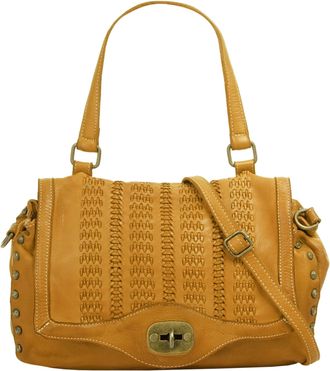 Samantha Look Henkeltasche SAMANTHA LOOK, Damen, Gr. B/H/T: 33cm x 23cm x 7cm onesize, gelb, Leder, Taschen Henkeltasche, echt Leder, Made in Italy