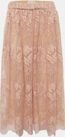 Zimmermann Pink Guipure Lace Harmony Midi Skirt