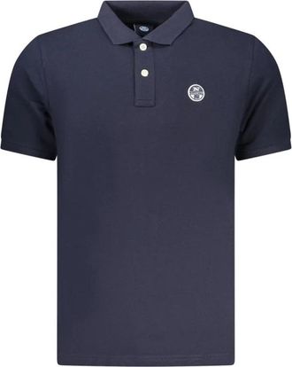 North Sails Polo shirt van katoen met geribbelde kraag - Heren - Polos - Blauw - S - Katoen - Tops