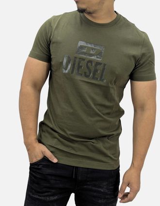 Diesel Mens DIESEL T DIEGO TONE ON TONE Mens T Shirts Short Sleeve Casual Cotton Summer Tee - Green - Size: 38