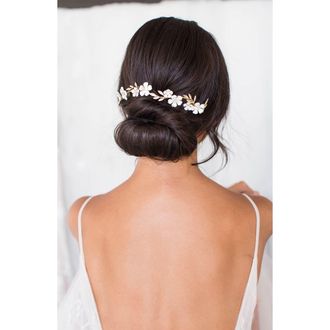 Brides & Hairpins Thisbe Floral Halo Comb in Gold at Nordstrom