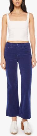 Mother Bookie Flood Cord Bootcut Pants In Twilight Blue