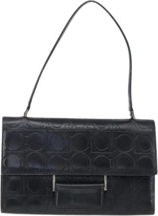 Ferragamo Pre-owned Shoulder Bags, female, Black, Size: ONE SIZE Pre-owned Leather Shoulder Bag
