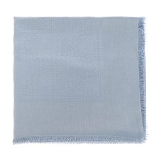 Ferragamo Foulard in Seta con Monogramma - - Accessories - Donna - Blu - ONE SIZE
